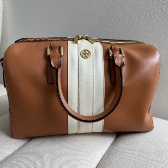 Tory Burch Tan and White Satchel - Picture 12 of 12